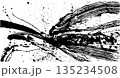 タイトルバック　墨素材　手書きのイラスト 135234508
