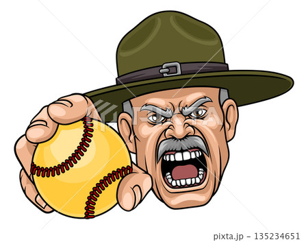 Drill Instructor Sergeant Bootcamp Softball Mascot 135234651
