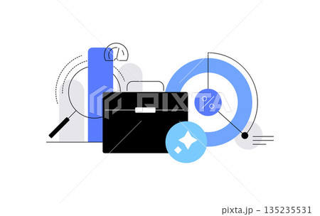 Business analytics. Fintech and AI. Flat illustration 135235531