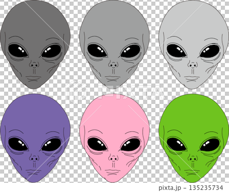 Colorful alien mask set 135235734
