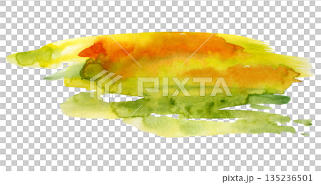 Yellow and citrus green watercolor wash with warm orange tones, sunlight over rural fields. Isolated illustration hand drawn in watercolor. Wine region themes, harvest designs, Mediterranean branding. Yellow and citrus green watercolor wash with warm orange tones, sunlight over rural fields. Isolated illustration hand drawn in watercolor. Wine region themes, harvest designs, Mediterranean branding. 135236501