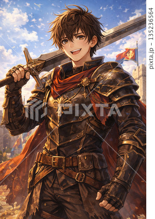 剣を持っている青年 135236564