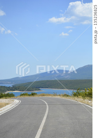 Rural Road on the East Side of Peruca Lake Facing South 135236825
