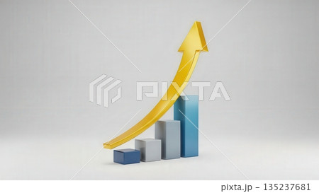 Analyzing financial growth visually, Sleek infographic displaying upward financial momentum and optimism 135237681