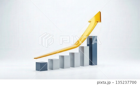 Startup growth visualization with metrics, Depiction of startup funding and expansion milestones 135237700