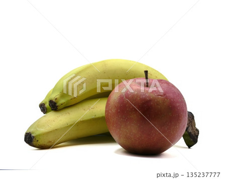 Highquality studio image of bananas and apple for product marketing and retail presentation 135237777