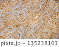 Closeup of wood wool for filling inside. 135238103
