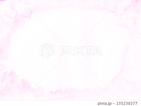 透明水彩で描いたピンク色の枠 135238377