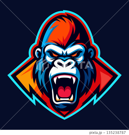 gorilla mascot logo design vector tempalte	 135238787