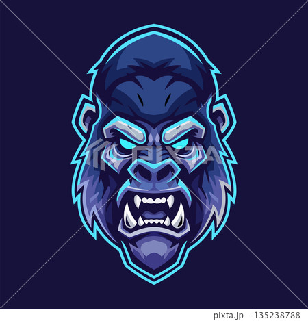 gorilla mascot logo design vector tempalte	 135238788