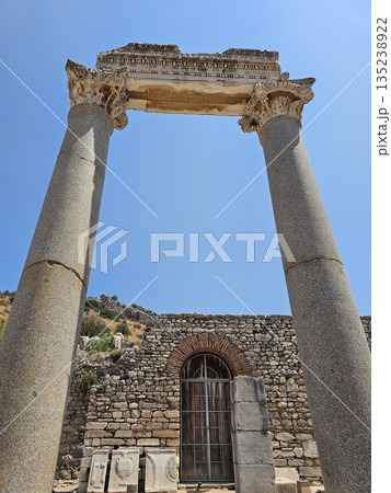 Ancient Ephesus, ruins in Turkey, ruins of the Ancient Roman and Ancient Greek empires, Selcuk, Izmir province 135238922