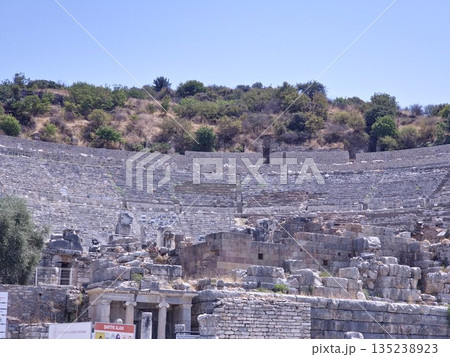 Ancient Ephesus, ruins in Turkey, ruins of the Ancient Roman and Ancient Greek empires, Selcuk, Izmir province Ancient Ephesus, ruins in Turkey, ruins of the Ancient Roman and Ancient Greek empires, Selcuk, Izmir province 135238923