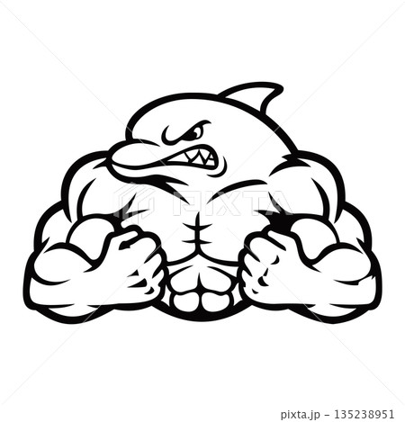 dolphin mascot logo design vector template 135238951