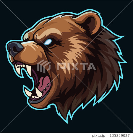 bear head logo mascot design vector template 135239027