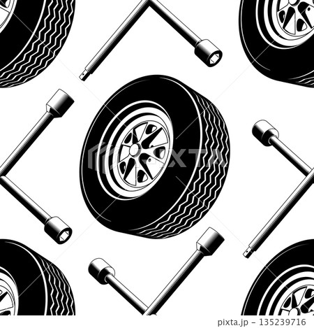 Auto parts seamless background. Vector. Background, wallpapers for a garage, car service, or fabric print. Auto parts seamless background. Vector. Background, wallpapers for a garage, car service, or fabric print. 135239716