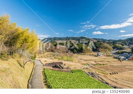 冬の明日香村田園風景 奈良県明日香村 冬の明日香村田園風景 奈良県明日香村 135240090
