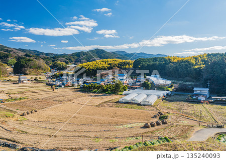 冬の明日香村田園風景　奈良県明日香村 135240093
