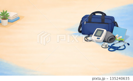 訪問看護と在宅医療をイメージしたやさしい医療背景 135240635