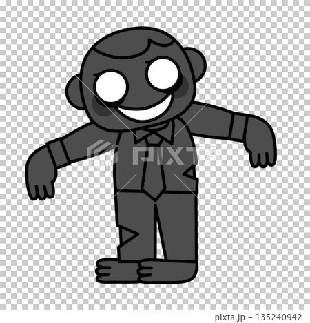 身穿西裝的商人殭屍剪影插圖 135240942