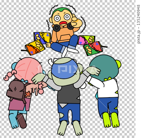 Illustration of the psychological state of a young man who reaches his limit due to stress and begins to become a zombie Illustration of the psychological state of a young man who reaches his limit due to stress and begins to become a zombie 135240948