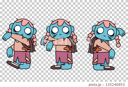 一幅插圖，描繪了一位變成殭屍的年輕女子麵無表情地跳舞。 135240953