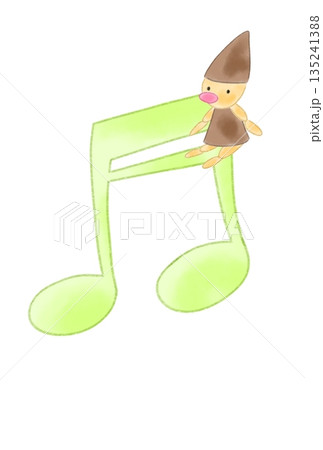 人形の付いた音符 人形の付いた音符 135241388