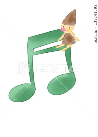 人形の付いた音符 人形の付いた音符 135241395
