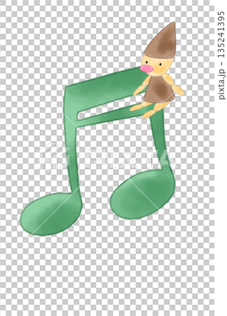 人形の付いた音符 人形の付いた音符 135241395
