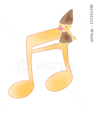 人形の付いた音符 135241396