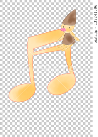 人形の付いた音符 135241396