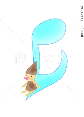 人形の付いた音符 135241481