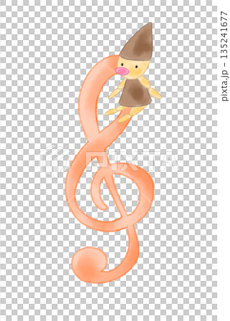 Musical note with doll Musical note with doll 135241677
