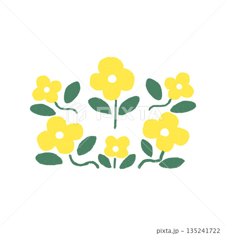 黄色のお花のシンプルなイラスト 135241722