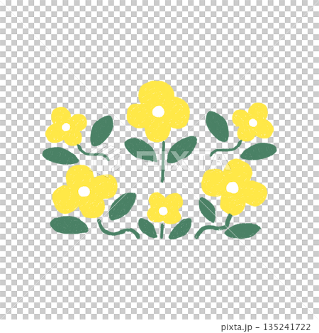黄色のお花のシンプルなイラスト 135241722