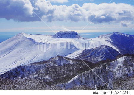 冬季風不死岳からの樽前山 135242243
