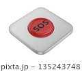 Red round SOS button 135243748