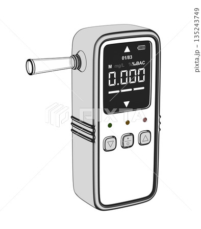 Sketch of portable digital breathalyzer 135243749