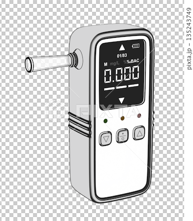 Sketch of portable digital breathalyzer 135243749