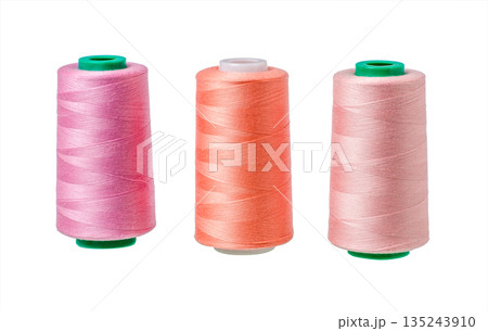 Spools thread. Set of different sewing spool with threads. 135243910