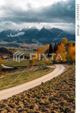 Polish Tatra Mountains panorama from Czarna Gora viewpoint 135243925