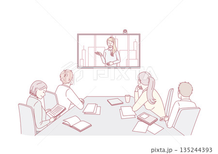 Business coaching and online Discussion concept. 135244393