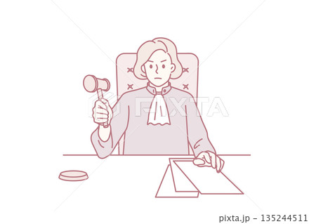 Working as judge in court concept Working as judge in court concept 135244511