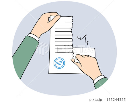 Hands tear up sealed contract to get rid of non-income-generating business obligations or quit job Hands tear up sealed contract to get rid of non-income-generating business obligations or quit job 135244525