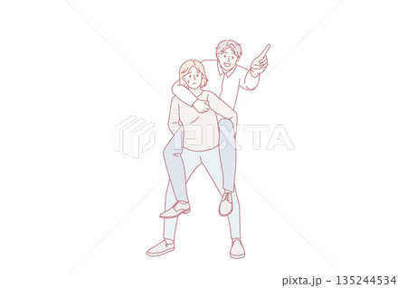 Heavy carrying and victim concept. Heavy carrying and victim concept. 135244534