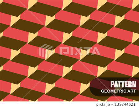 Abstract seamless geometric 3d art pattern. Structure repeatable vector background. Contemporary design. Decorative color tile endless texture Abstract seamless geometric 3d art pattern. Structure repeatable vector background. Contemporary design. Decorative color tile endless texture 135244621
