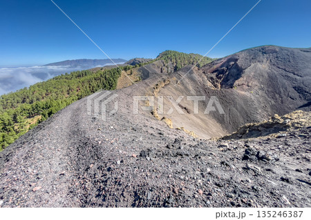 Crater Trekking in Volcanic Landscape Crater Trekking in Volcanic Landscape 135246387