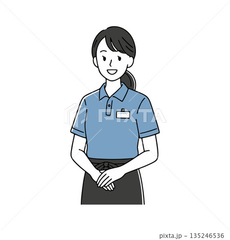 スーパーの女性店員のイラスト 135246536