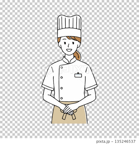 一位夫人職員的例證在麵包店的 135246537