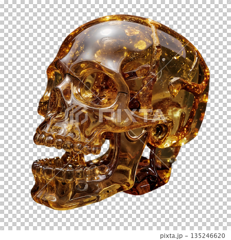 The object in the image is a decorative sculpture in the shape of a skull, which could be a decanter or an interior element 135246620