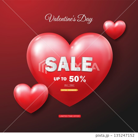 A heart with the words sale on a red background. A heart with the words sale on a red background. 135247152